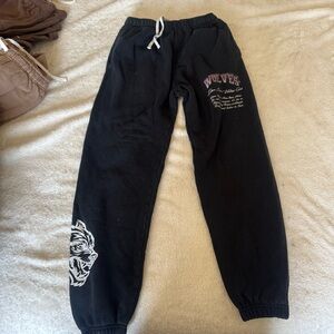 Darc Sport Black Joggers with White and Pink Details